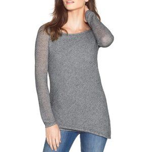 White House Black Market Double Layer Shimmer Tunic Gray and Silver Sweater XS